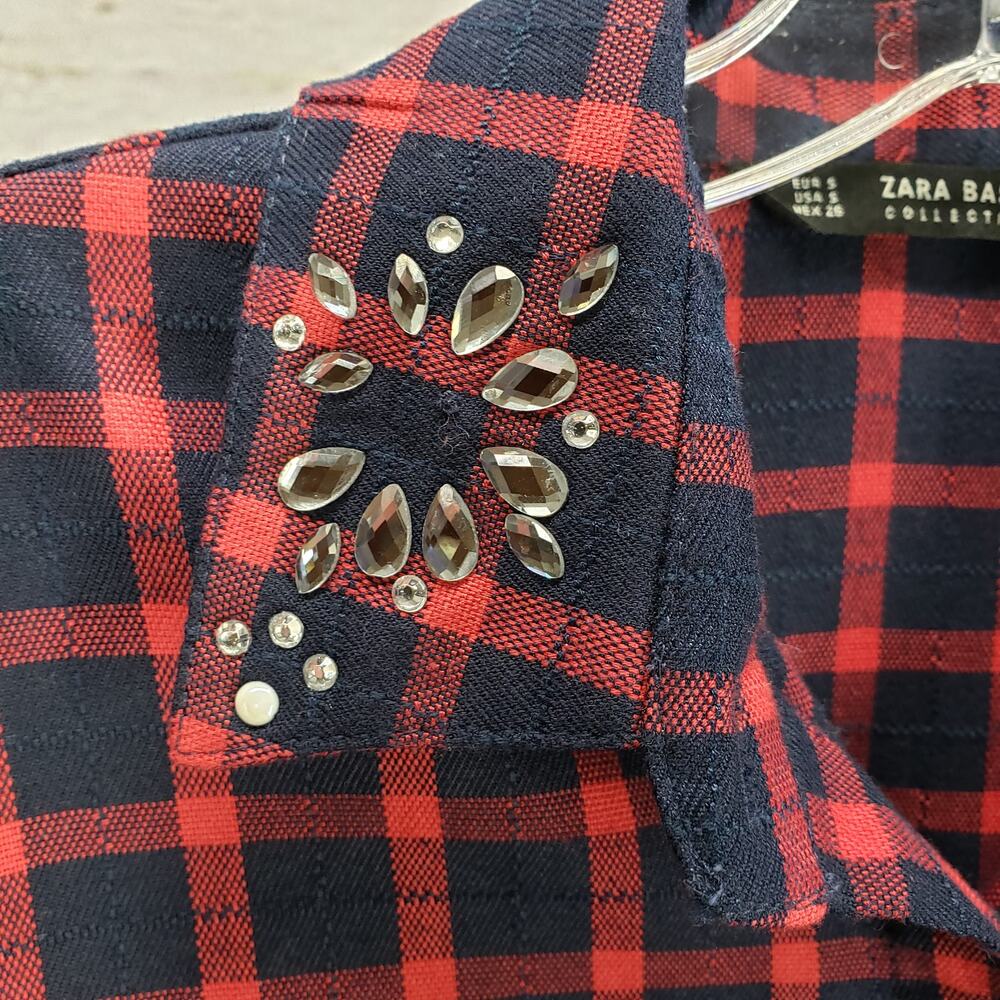 Zara Basic Collection Oversized Embellish Shirt D… - image 4